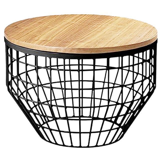 Table d'appoint Nouvelle Air, plateau en bois et chêne noir et naturel