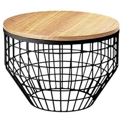 Table d'appoint Nouvelle Air, plateau en bois et chêne noir et naturel