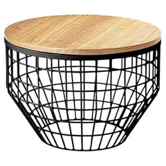 Tavolino New Air, piano in Wood con Oak naturale e nero