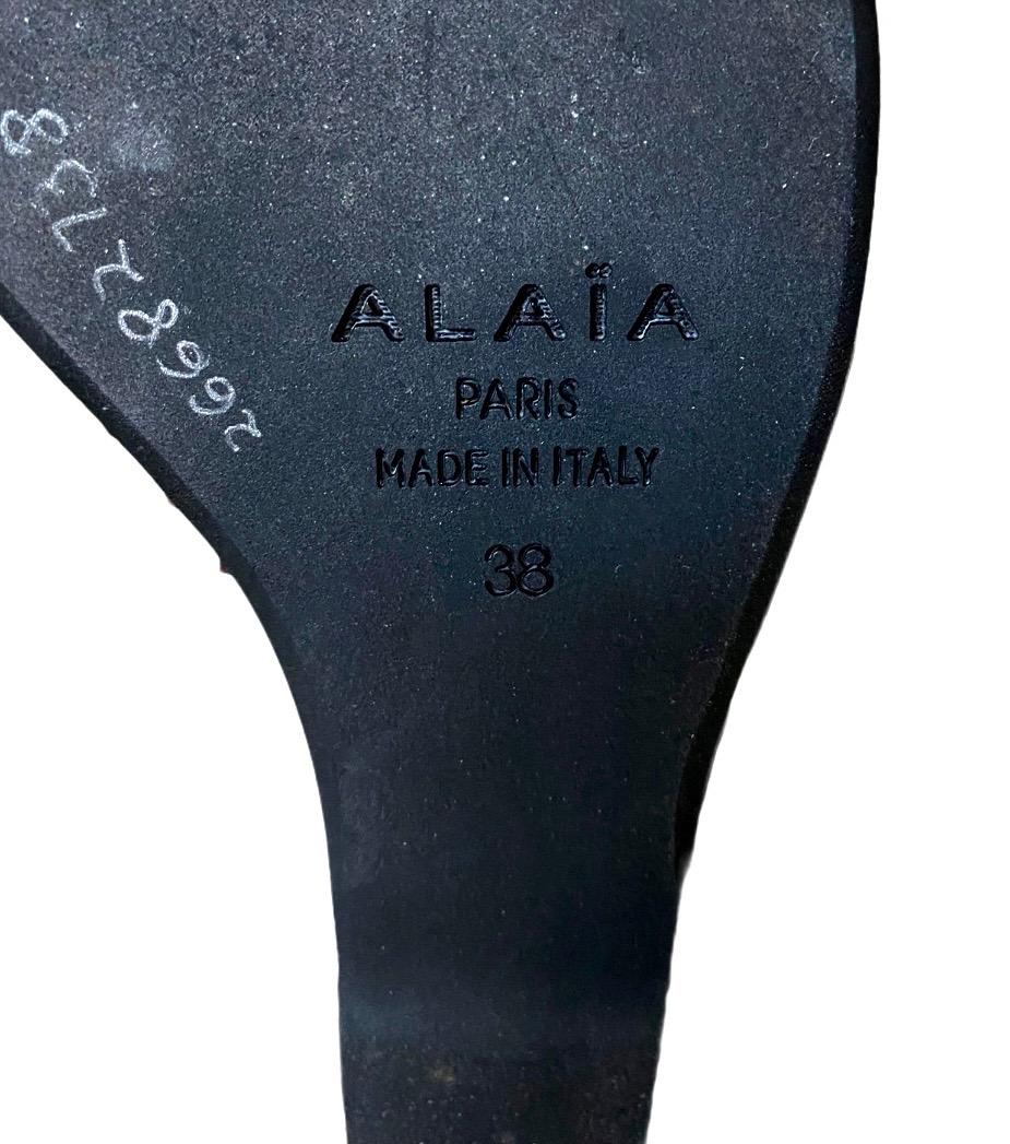 UNWORN Alaia Exotic Snake Skin High Heel Wedges Sandals 38 8 For Sale 2