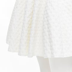 new ALAIA Jupe Courte white dotted jacquard flared skirt IT40 S