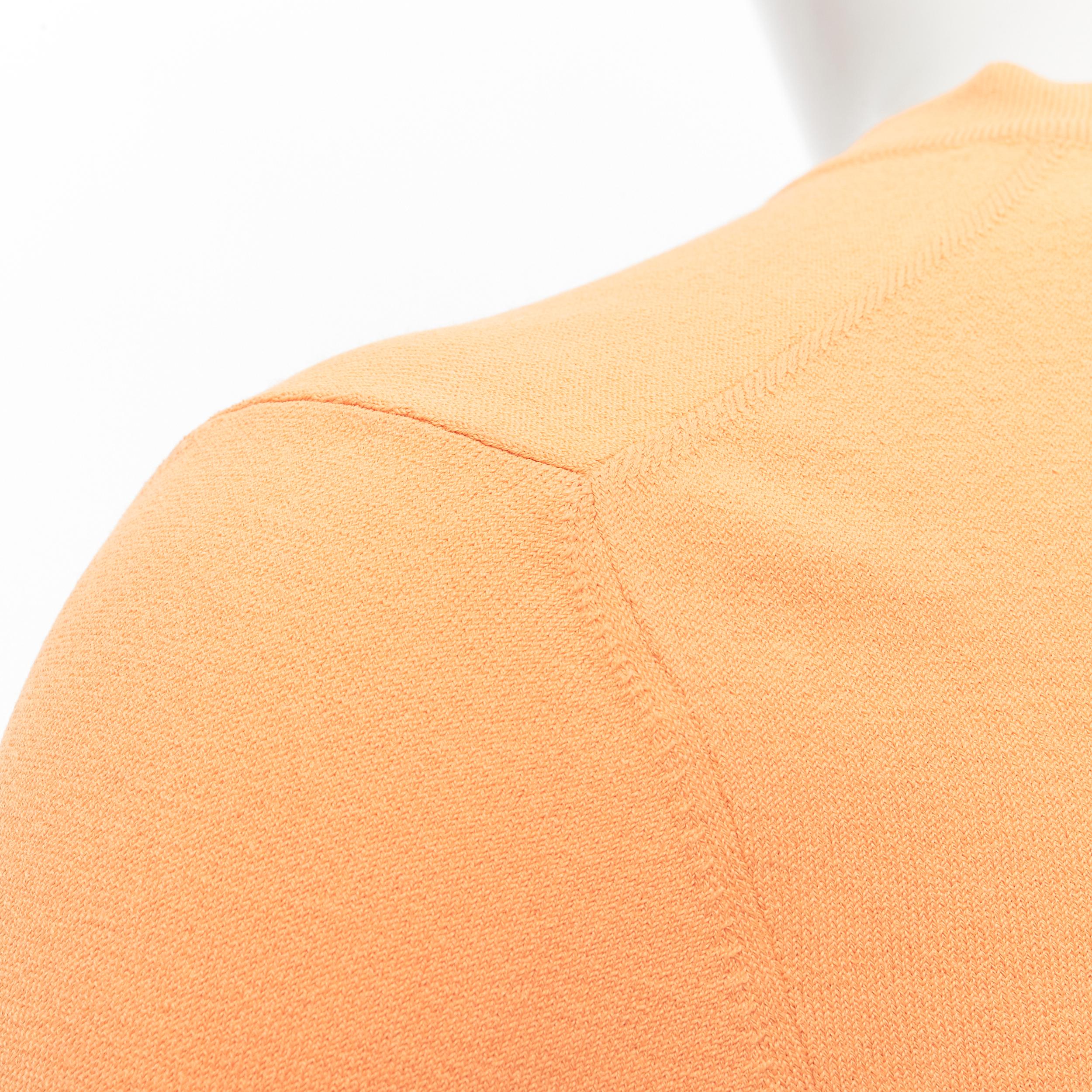 Neu ALAIA Signatur Cropped Stretch-Strickjacke mit Knopfleiste in Peche Orange FR38 S im Angebot 6