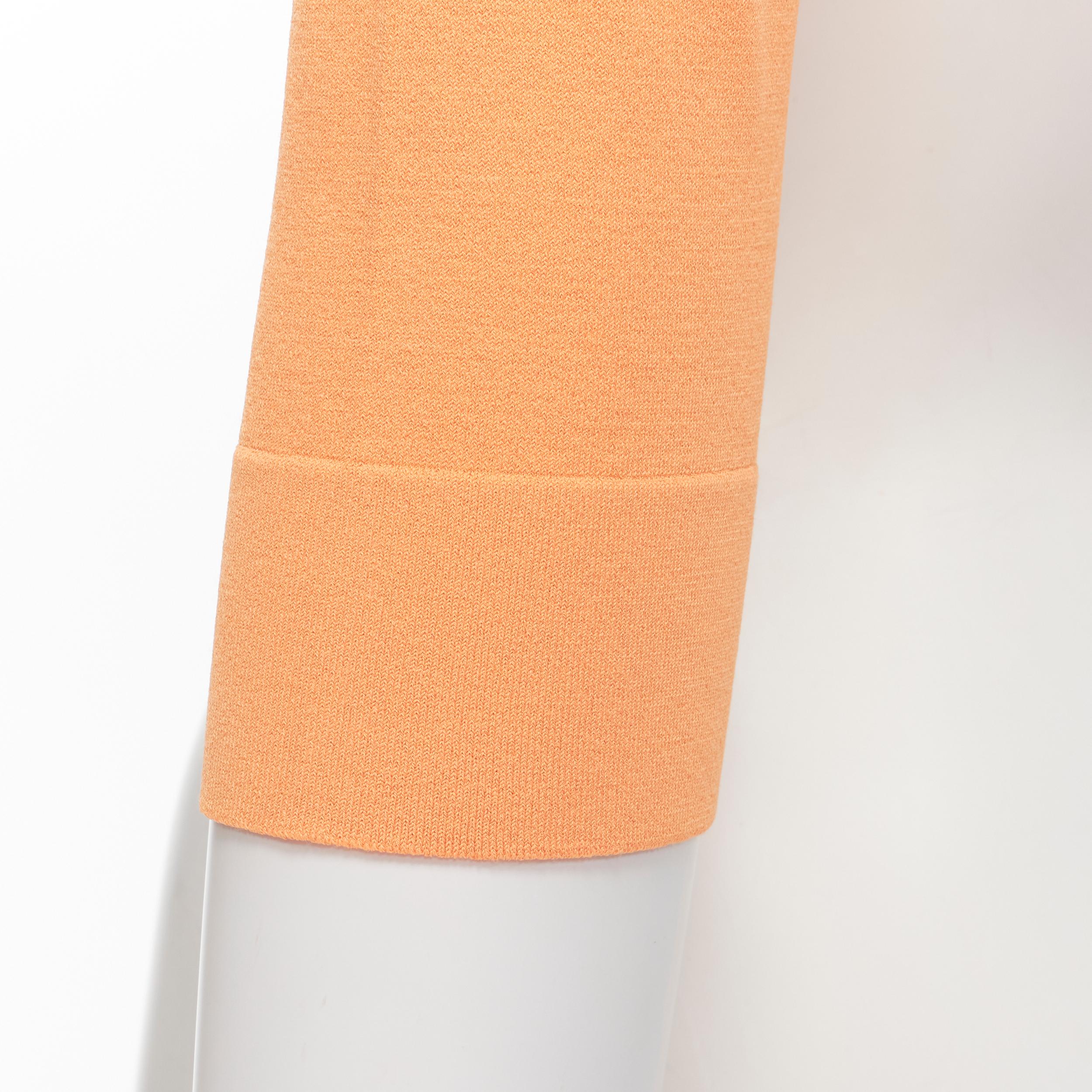 Neu ALAIA Signatur Cropped Stretch-Strickjacke mit Knopfleiste in Peche Orange FR38 S im Angebot 7