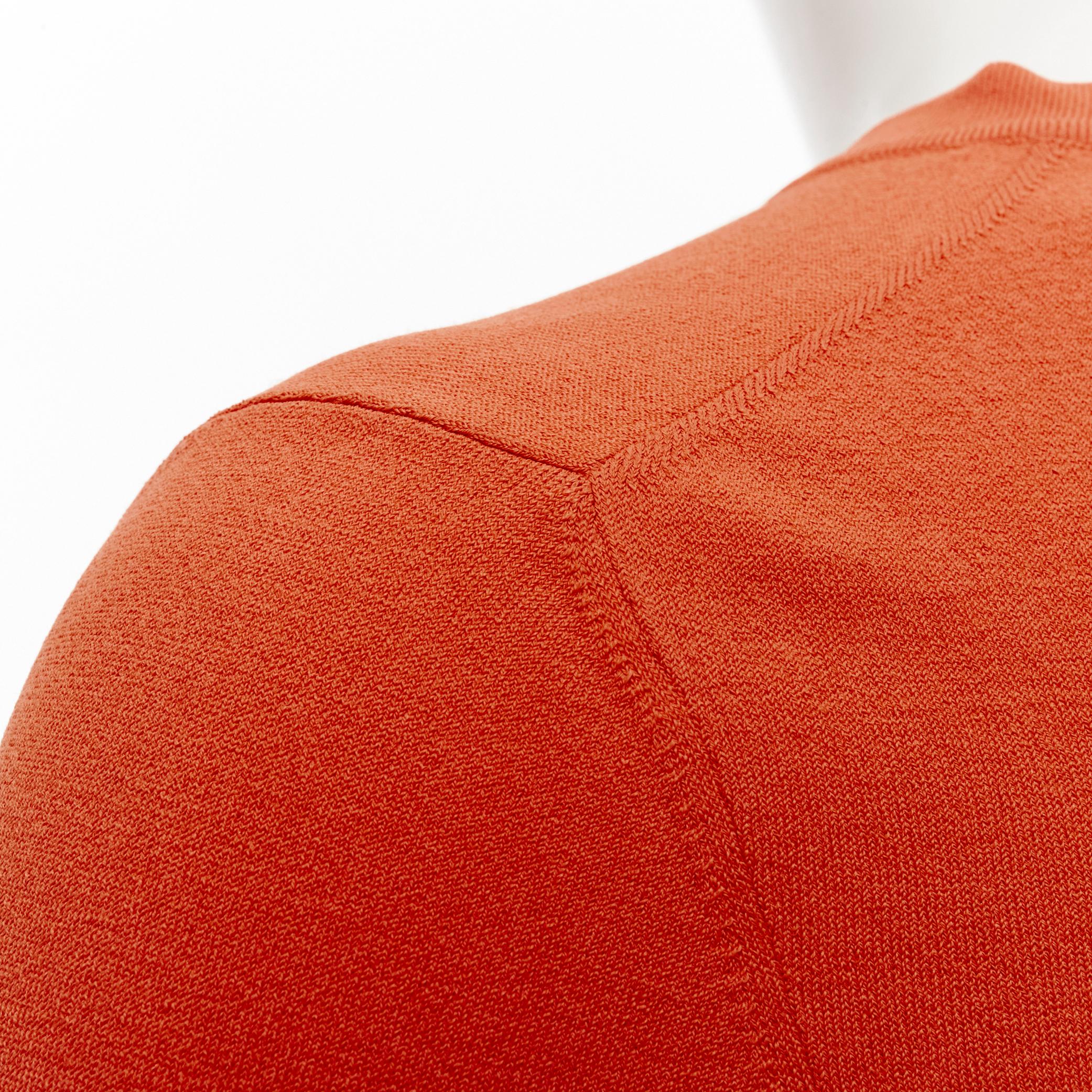 new ALAIA Signature cropped stretch knit button cardigan Sanguine Orange FR38 S For Sale 2
