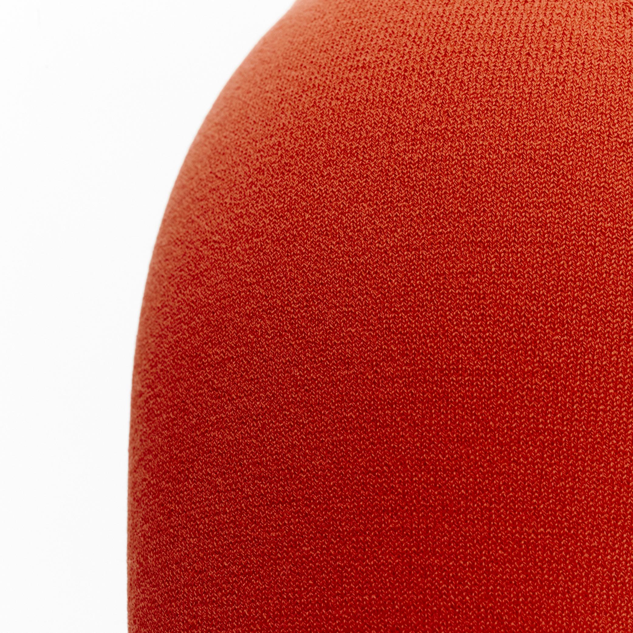 new ALAIA Signature cropped stretch knit button cardigan Sanguine Orange FR38 S For Sale 4