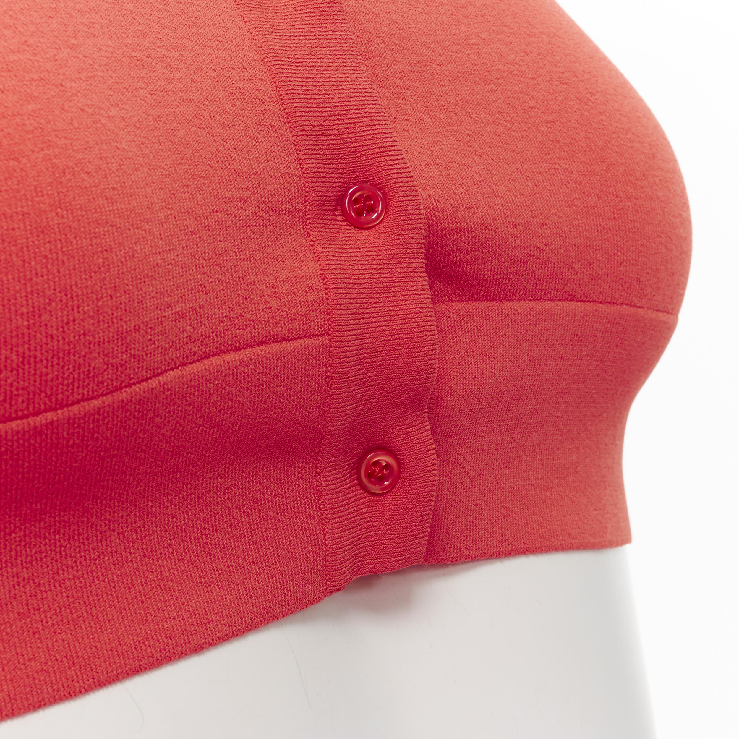 Cardigan en maille stretch rouge vermeil et corail ALAIA Signature FR36 XS, neuf en vente 3