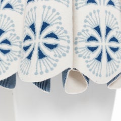 new ALAIA white blue floral petal jacquard scalloped panel mini skirt FR36 S
