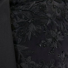 new ALEXANDER MCQUEEN 2008 black bead embroidery draped silk gown dress IT38 XS