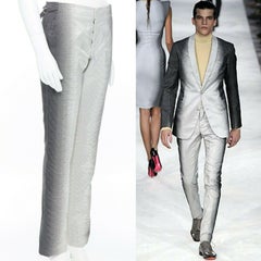 new ALEXANDER MCQUEEN 2009 grey ombre striped slim leg pant IT44 XS