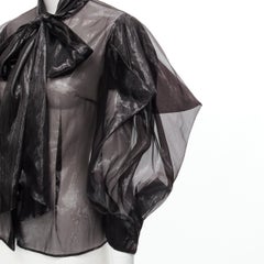 new ALEXANDER MCQUEEN 2009 Horn Of Plenty Runway black trashbag blouse IT38 XS