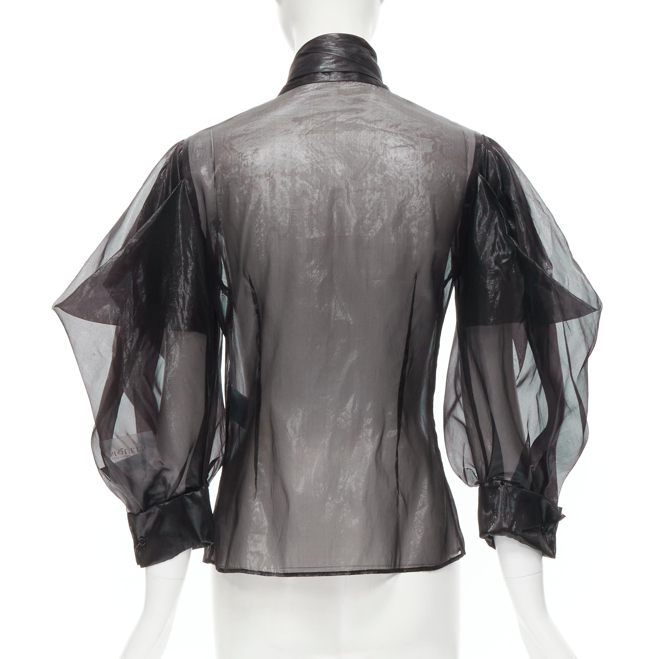 new ALEXANDER MCQUEEN 2009 Horn Of Plenty Runway black trashbag blouse IT38 XS In New Condition In Hong Kong, NT