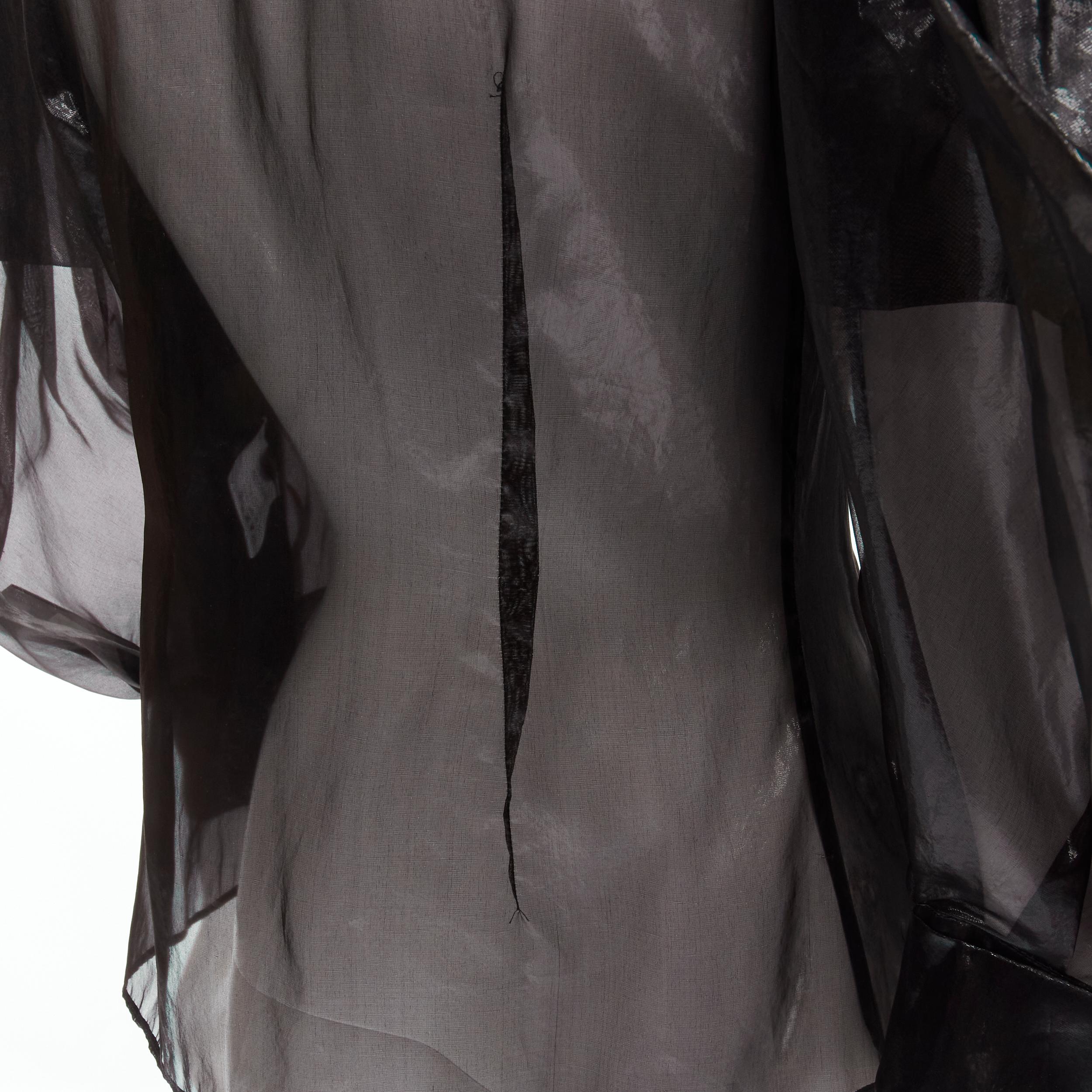 ALEXANDER MCQUEEN - Chemisier noir « Horn Of Plenty » en tissu délavé, taille IT 38, neuf, 2009 3