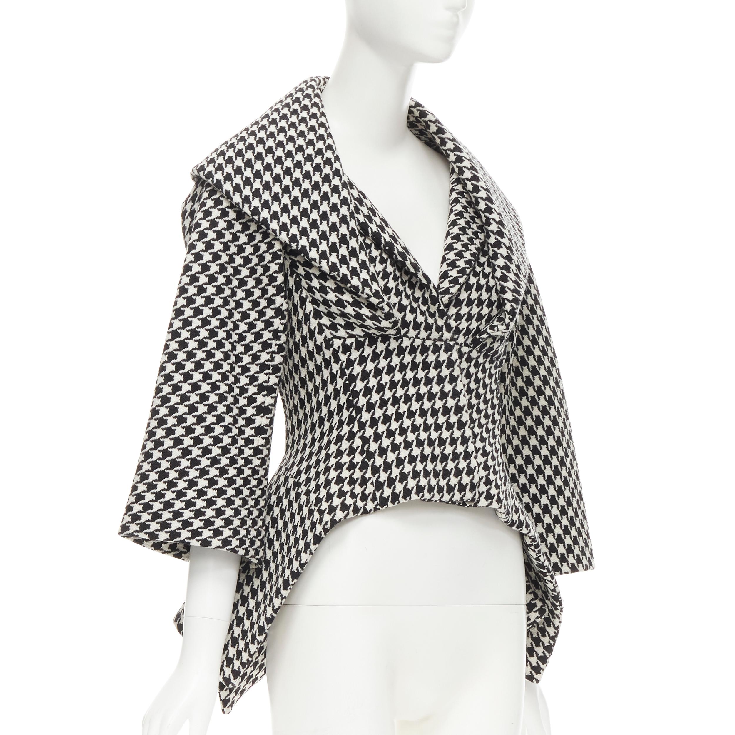 neu ALEXANDER MCQUEEN 2009 Runway Horn Of Plenty Look 1 Jacke mit Hahnentrittmuster IT40 (Schwarz)