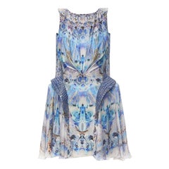 new ALEXANDER MCQUEEN 2010 Runway Platos Atlantis blue embellished dress IT40 S