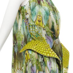 Nouveau ALEXANDER MCQUEEN 2010 Runway Plato Atlantis green embellished dress IT38