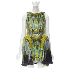 new ALEXANDER MCQUEEN 2010 Runway Platos Atlantis green embellished dress IT38