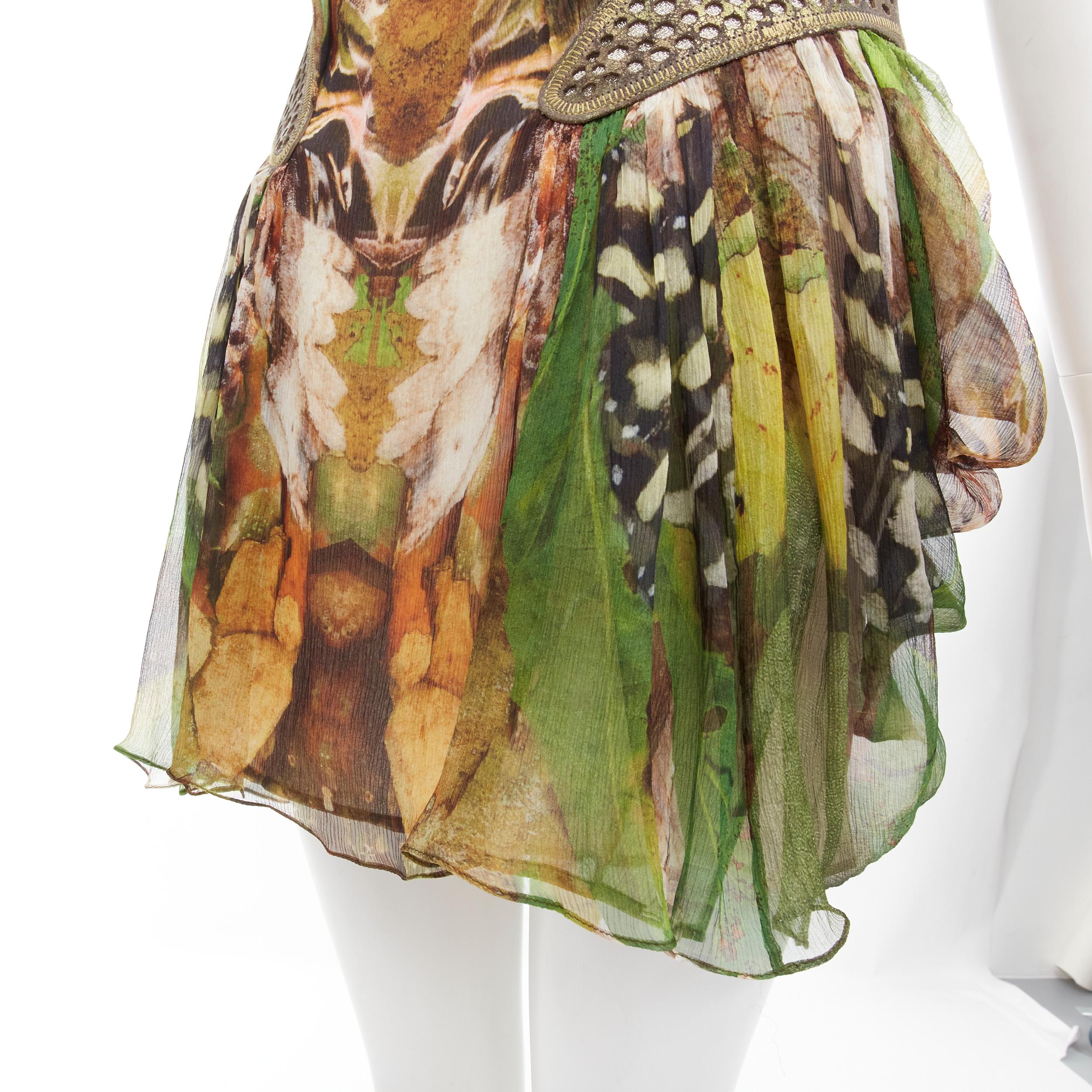 new ALEXANDER MCQUEEN 2010 Runway Platos Atlantis laser cut Moth dress IT40 S 1