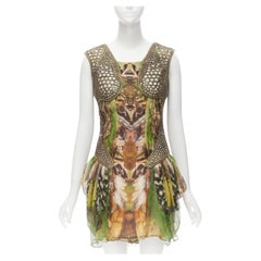 Nouveau ALEXANDER MCQUEEN 2010 Runway Platos Atlantis laser cut Moth dress IT40 S