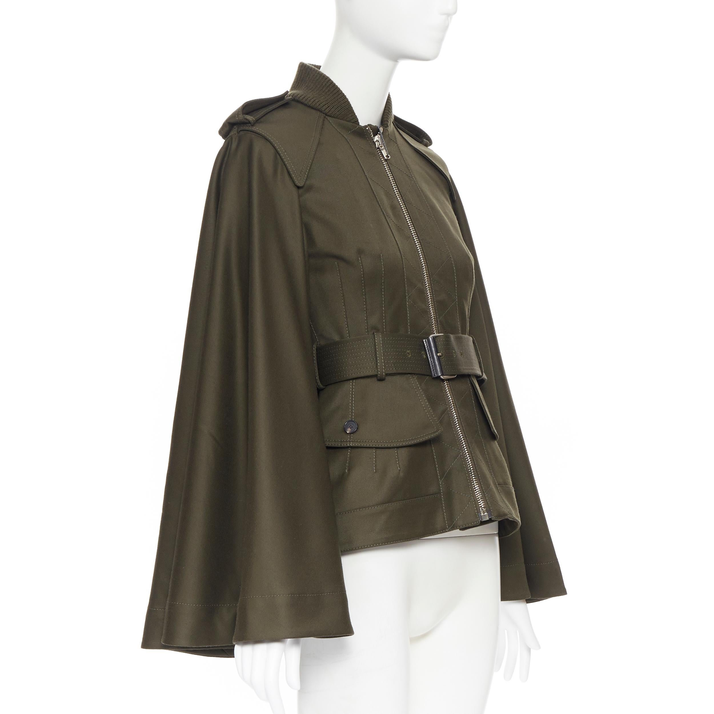 belted cape jacket