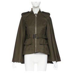 ALEXANDER MCQUEEN - Veste militaire à ceinture verte kaki, taille IT 36, 2015