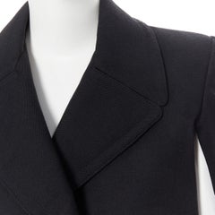 new ALEXANDER MCQUEEN 2018 black wool cape back double breasted jacket IT44 L