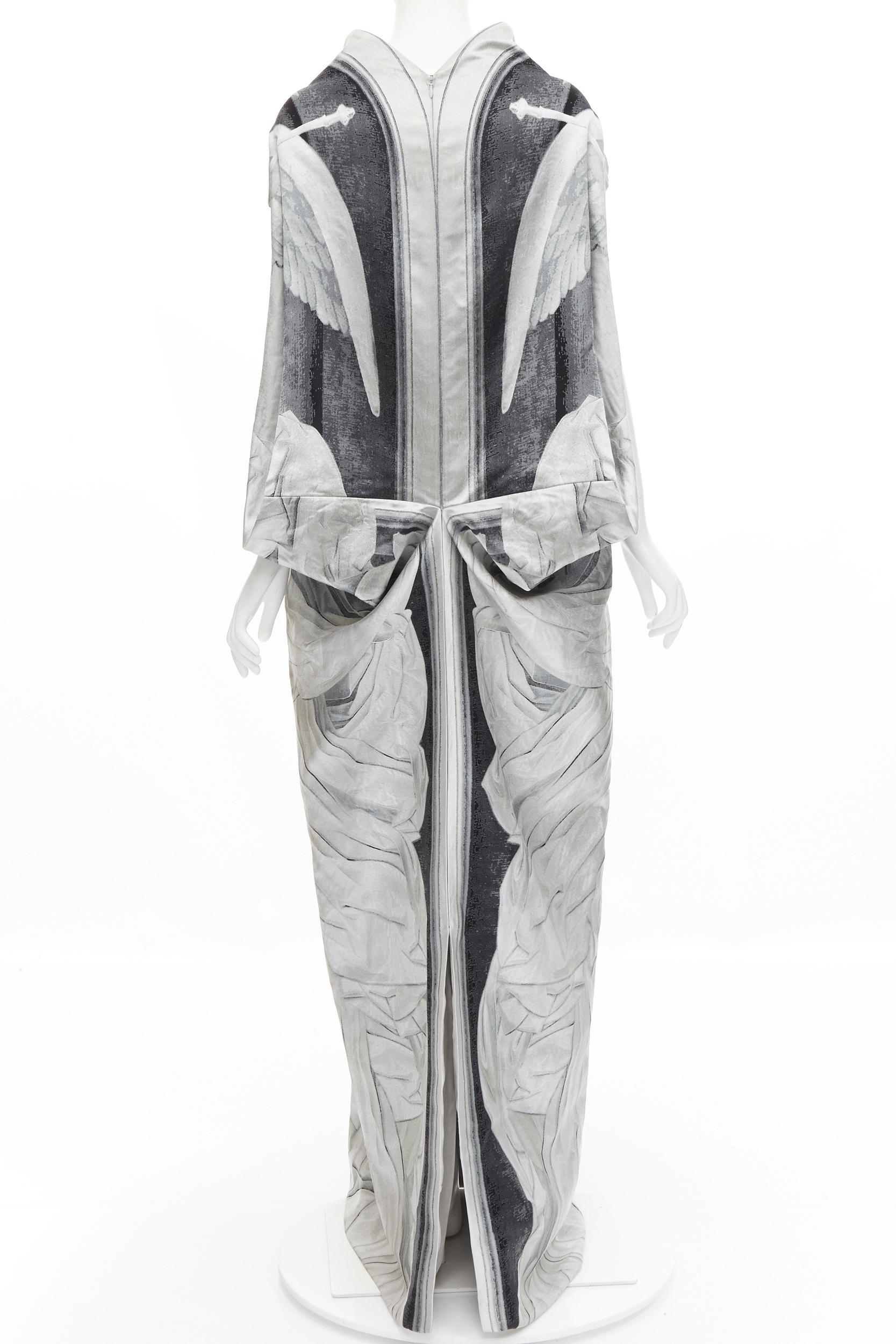 Women's new ALEXANDER MCQUEEN 2010 Angels Demons Runway jacquard draped gown IT40 S For Sale