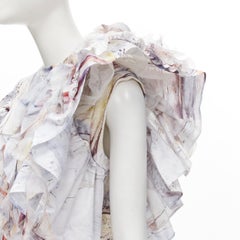 new ALEXANDER MCQUEEN 2021 Blake Dante printed cotton ruffle sleeve vest IT38 XS
