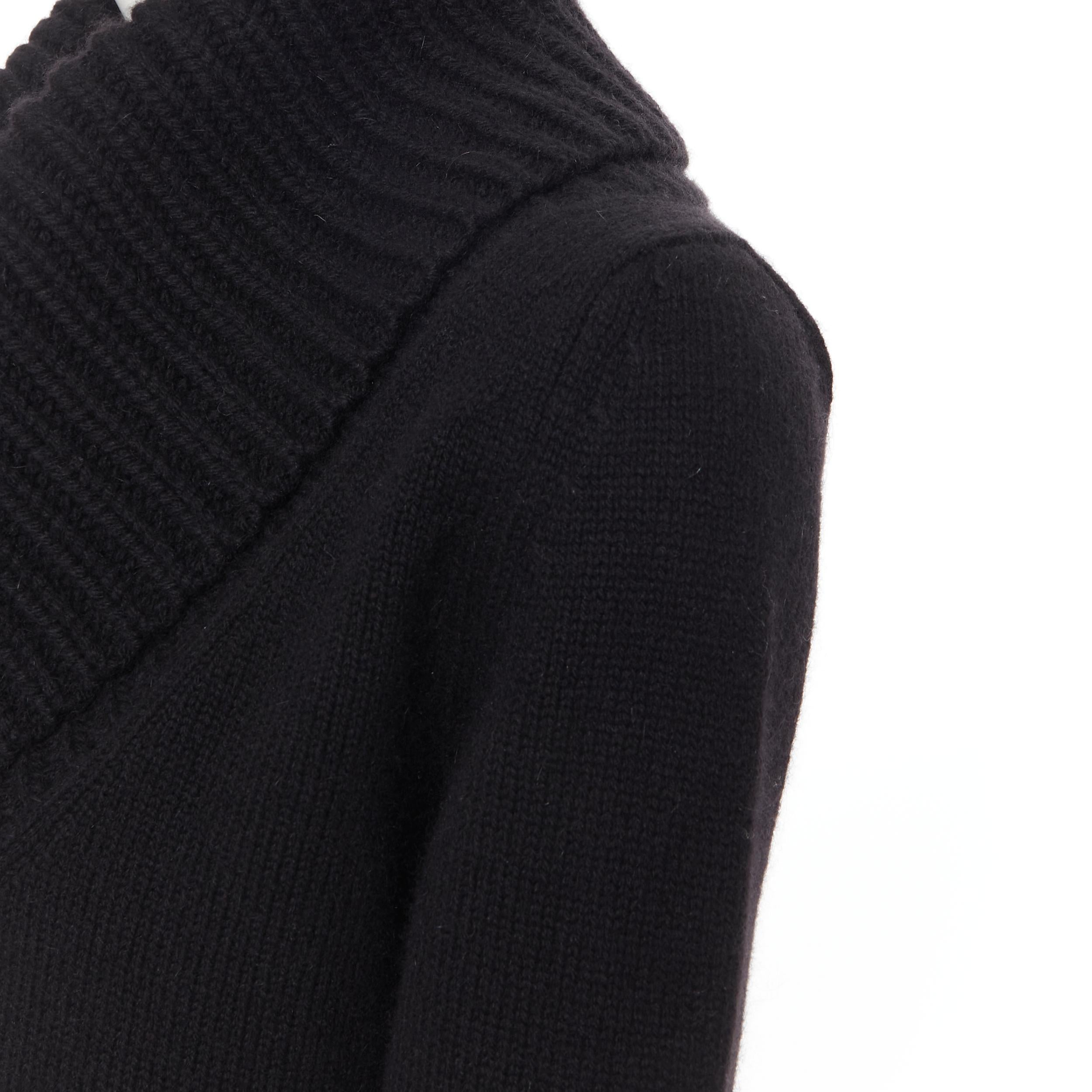 new ALEXANDER MCQUEEN black wool angora blend ribbed turtleneck sweater S In Good Condition For Sale In Hong Kong, NT