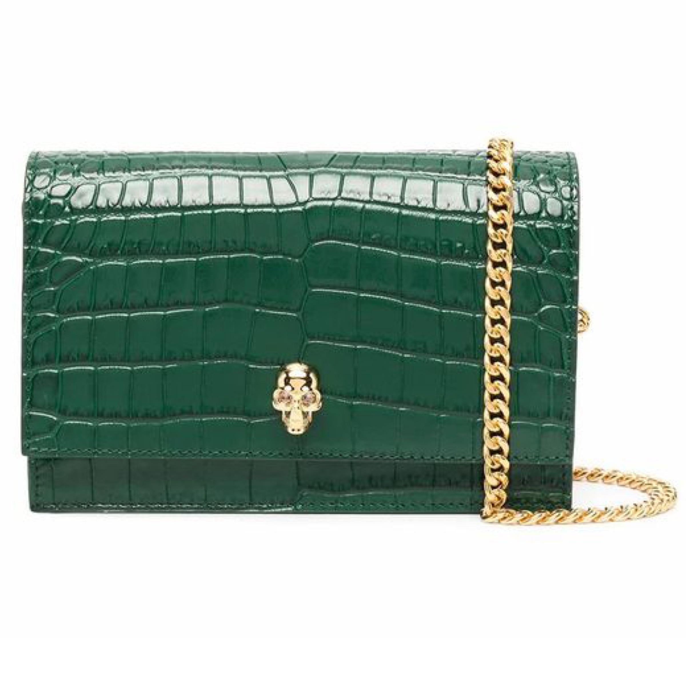 New Alexander McQueen Emerald Green Small Skull Crocodile Embossed Leather Crossbody Bag

Authenticity Guaranteed

DETAILS
Brand: Alexander McQueen
Condition: Brand new
Gender: Women
Category: Crossbody bag
Color: Green
Material: Leather 
Crocodile