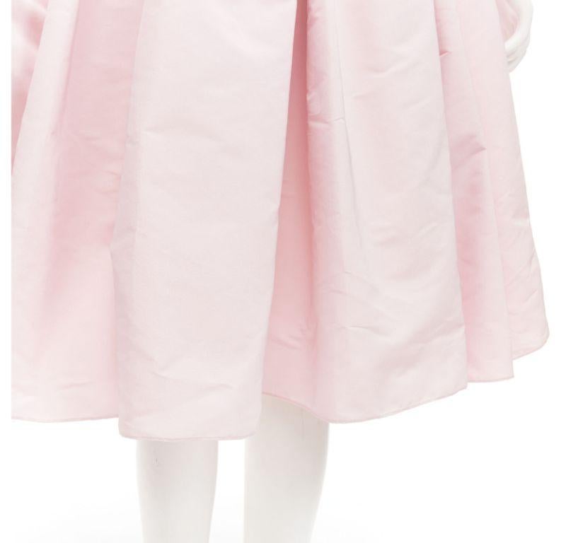 new ALEXANDER MCQUEEN faille light pink ballon sleeve technical dress IT38 XS For Sale 6