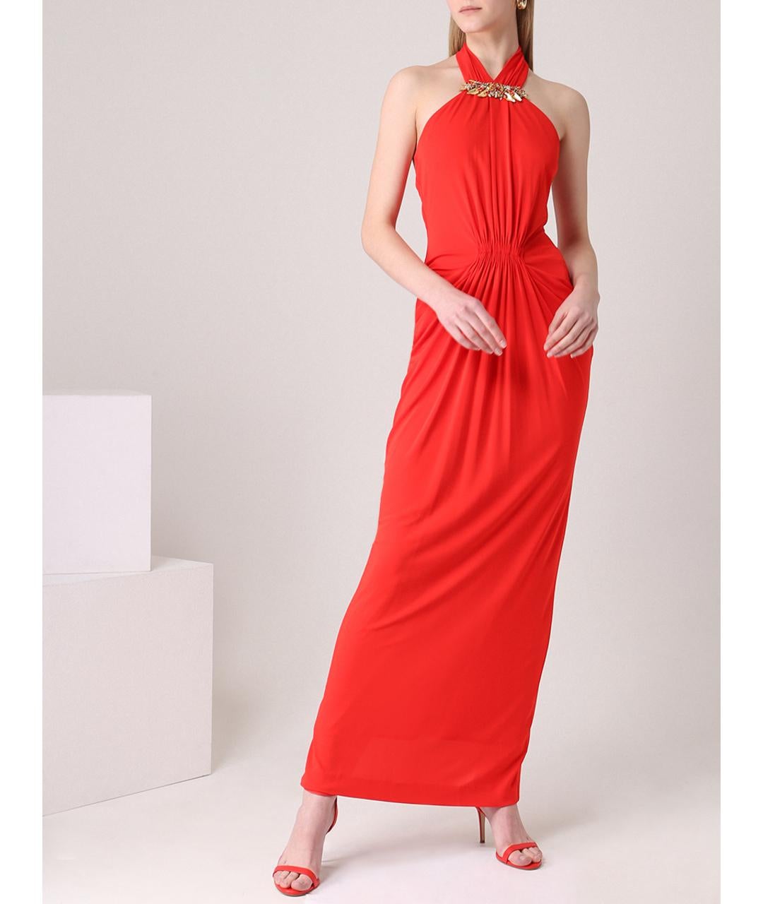 Alexander McQueen long red embellished dress

Crystals, metal

Open shoulders

Material: Polyamide 

Size: EU - 40

Made in Italy

New with tag

