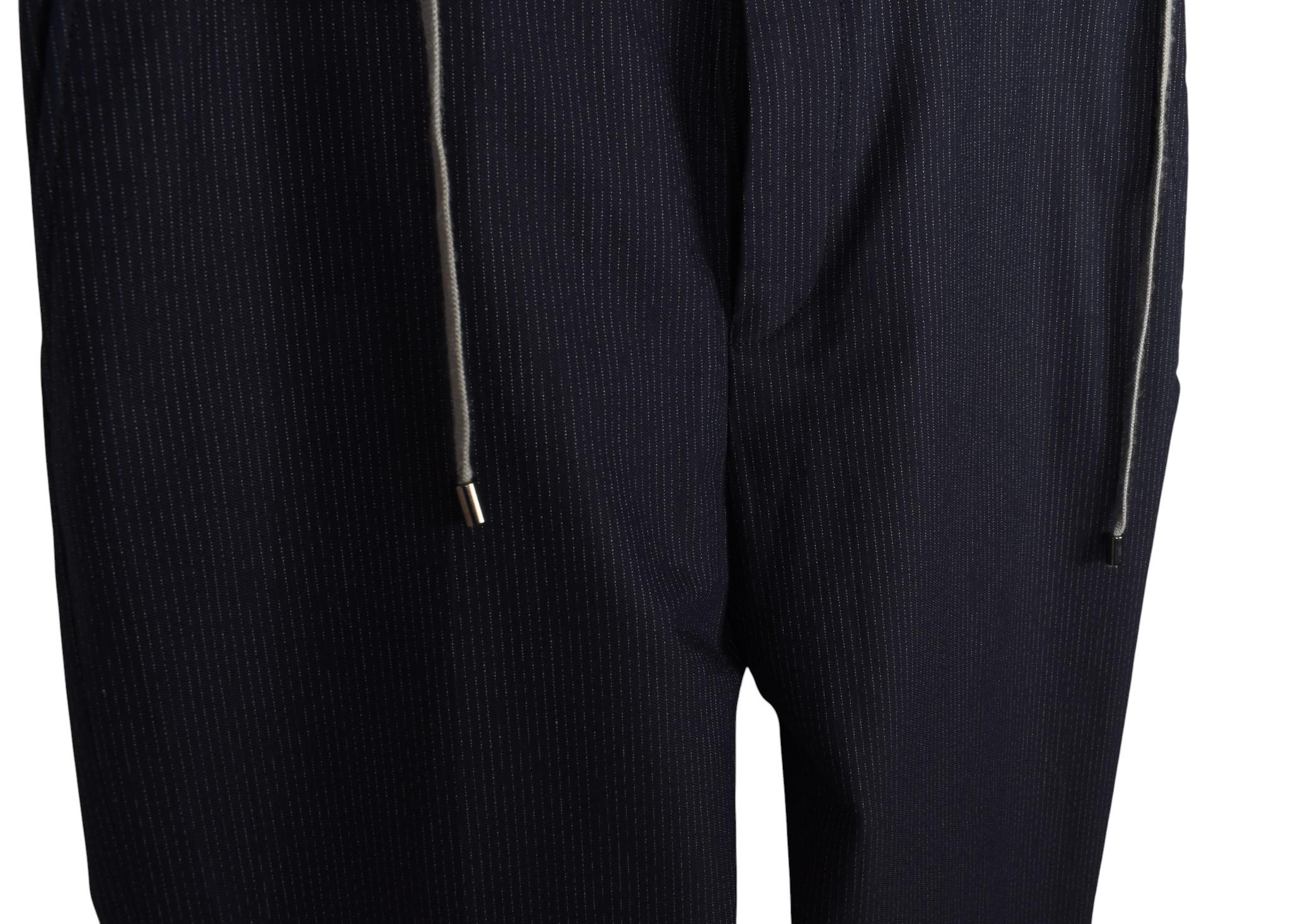 Nero New Alexander McQueen Uomo Pantaloni dritti a righe Taglia IT50-L in vendita