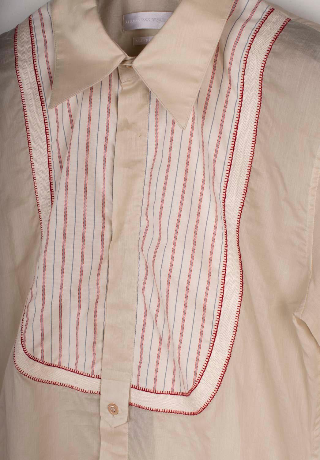Beige New Alexander Mcqueen Men Shirt Short Sleeve Summer Size 41 – M/L For Sale