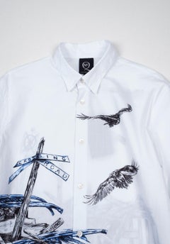 New Alexander Mcqueen Men Shirt with Print Size ITA48/Medium, S1271