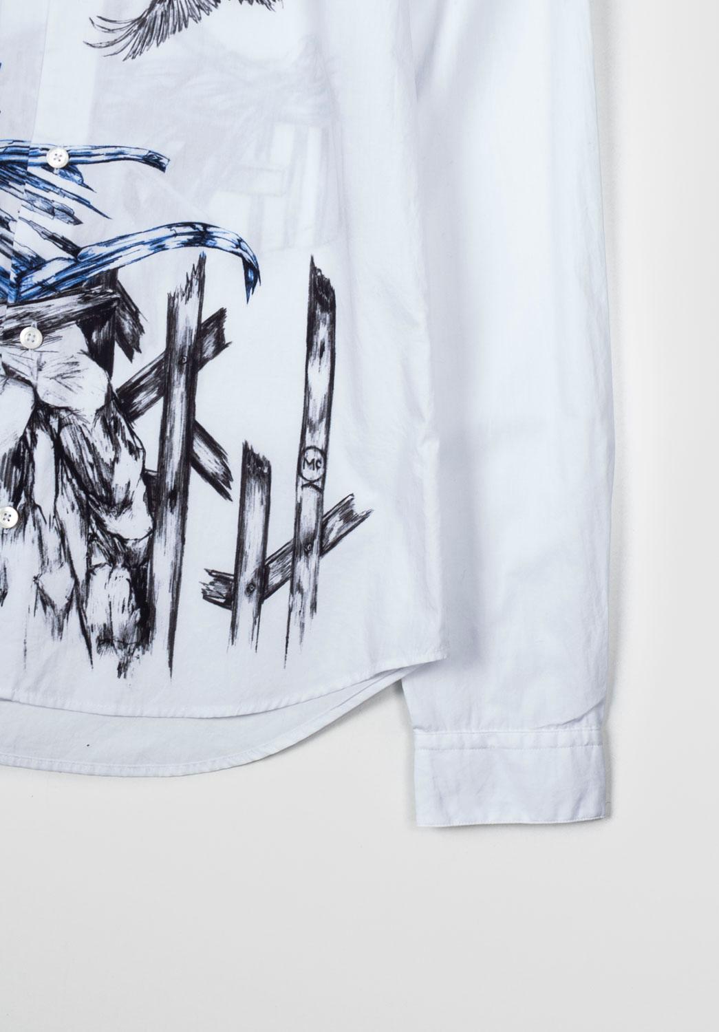 New Alexander Mcqueen Men Shirt with Print Size ITA48/Medium, S1271 In New Condition For Sale In Kaunas, LT
