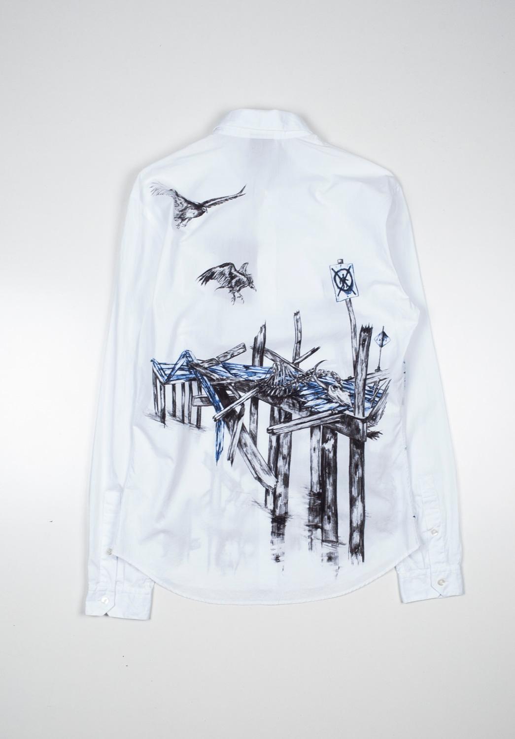 Men's New Alexander Mcqueen Men Shirt with Print Size ITA48/Medium, S1271 For Sale