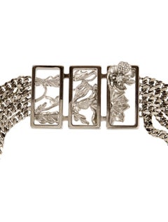 Neue Alexander McQueen-Halskette im Choker-Stil aus palladiumbeschichtetem Silber