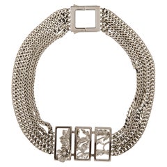 Neue Alexander McQueen-Halskette im Choker-Stil aus palladiumbeschichtetem Silber