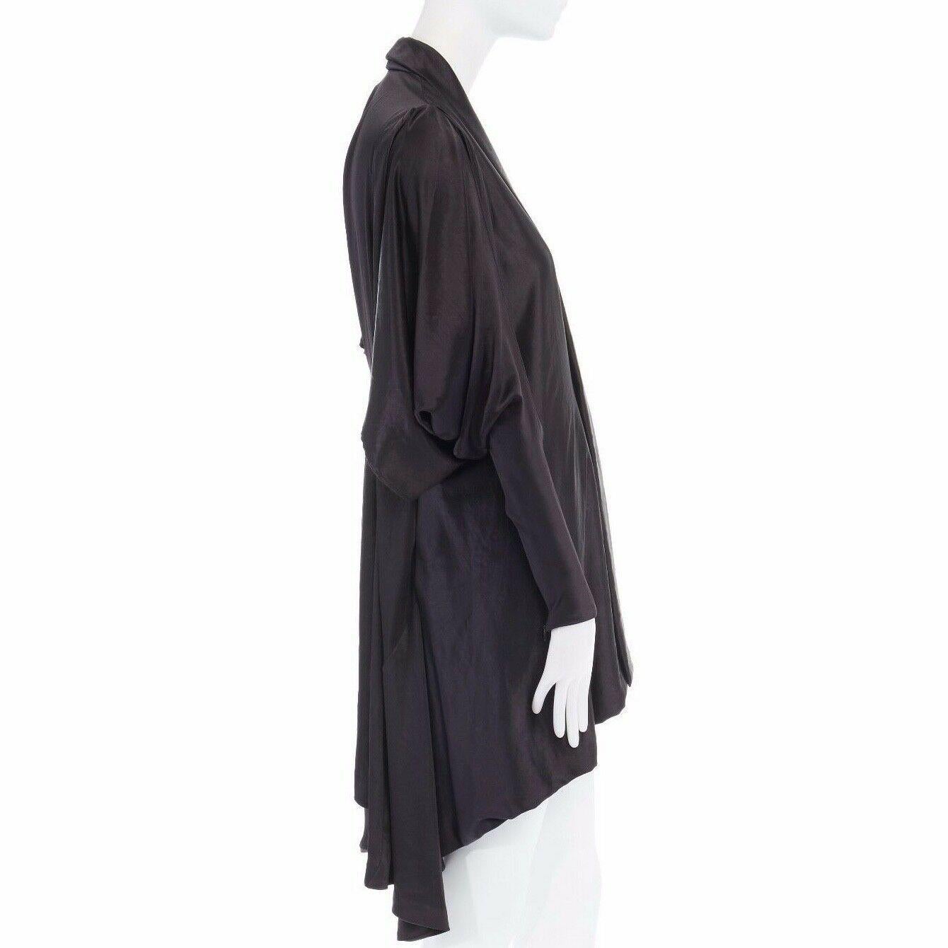 Black new ALEXANDER MCQUEEN Runway SS08 black single button kimono mini dress IT38 XS