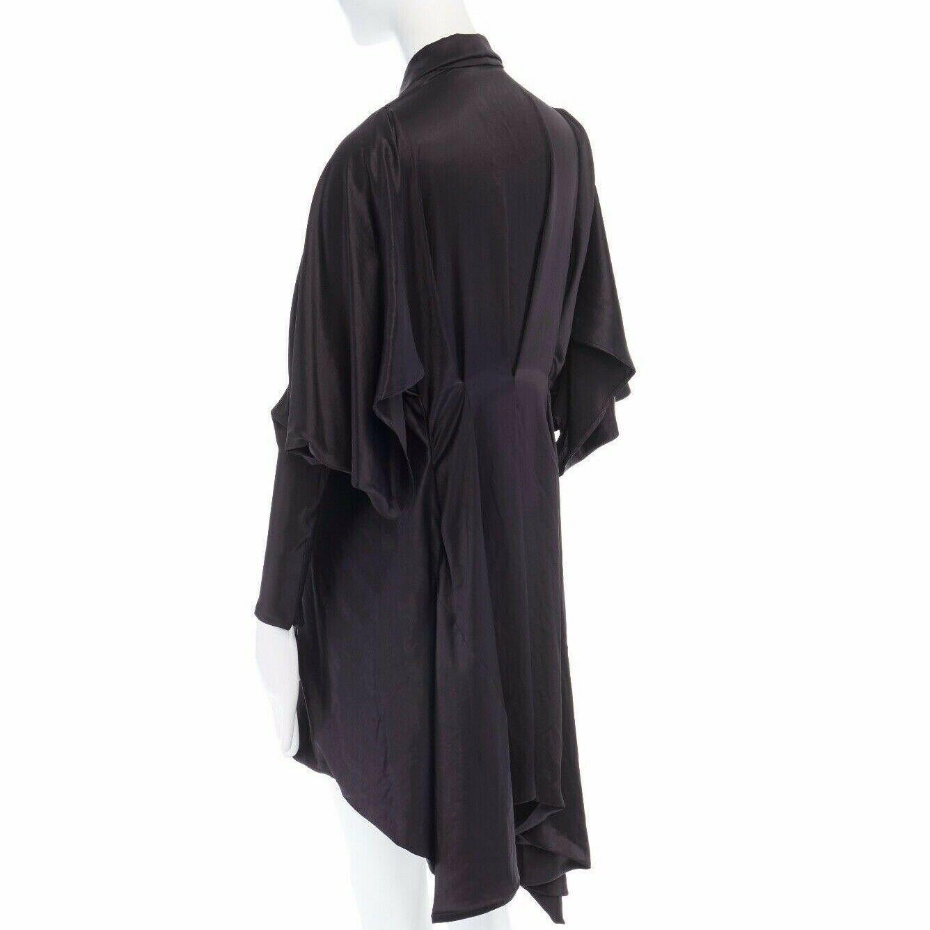 new ALEXANDER MCQUEEN Runway SS08 black single button kimono mini dress IT38 XS In Good Condition In Hong Kong, NT