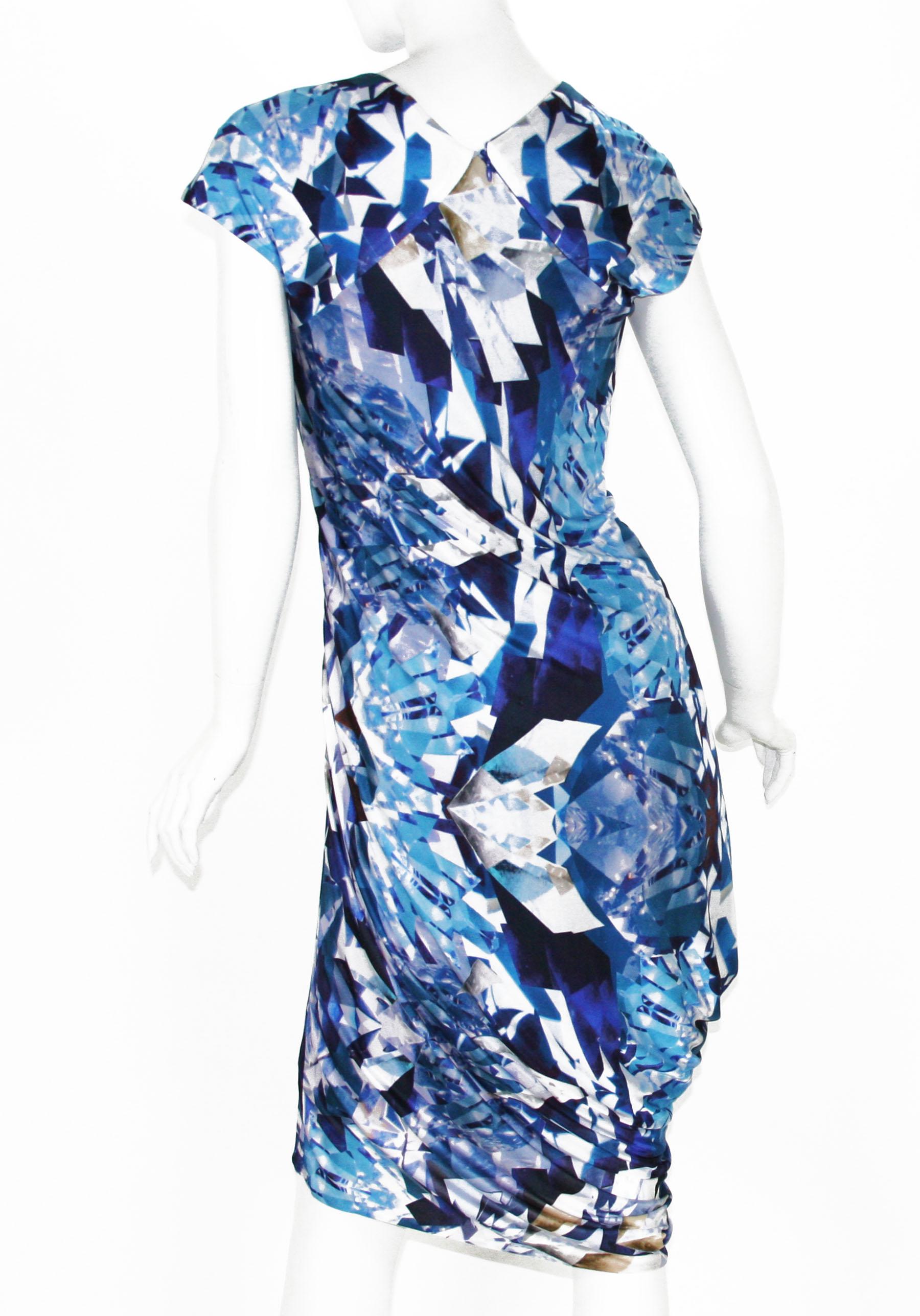 alexander mcqueen blue dress