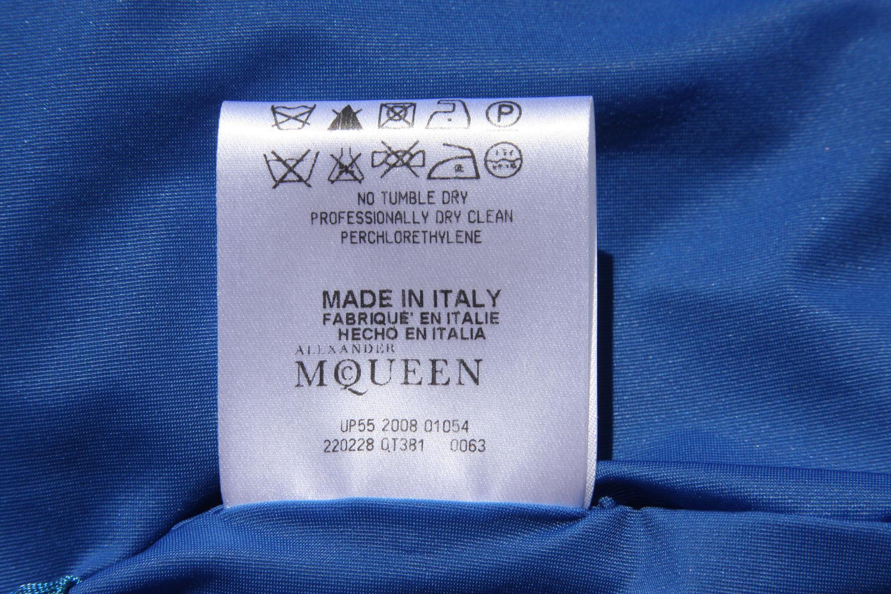 New Alexander McQueen S/S 2009 Blue Kaleidoscope Crystal Dress It. 42 For Sale 1