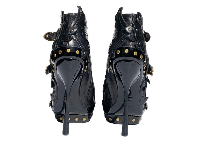 New Alexander McQueen S/S 2011 3D Embellished Studded Ankle Boots 39 US ...