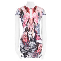 new ALEXANDER MCQUEEN SS09 pink kaleidoscope crystal print draped top IT42 US4 S