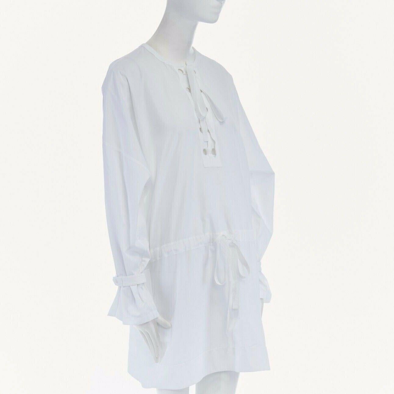 new ALEXANDER MCQUEEN white cotton lace front tunic dress FR38 US8 UK10 M In Good Condition In Hong Kong, NT