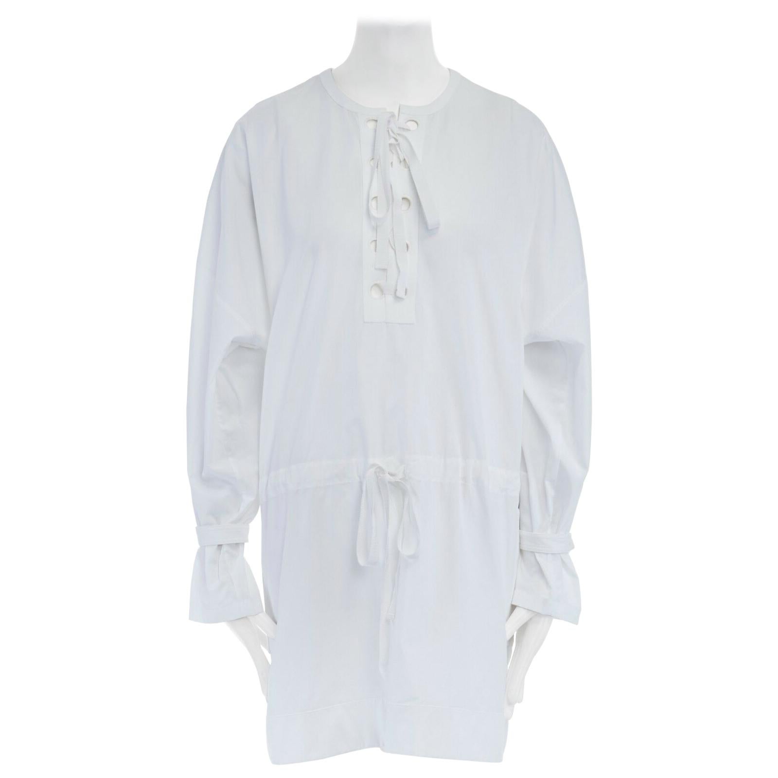 new ALEXANDER MCQUEEN white cotton lace front tunic dress FR38 US8 UK10 M