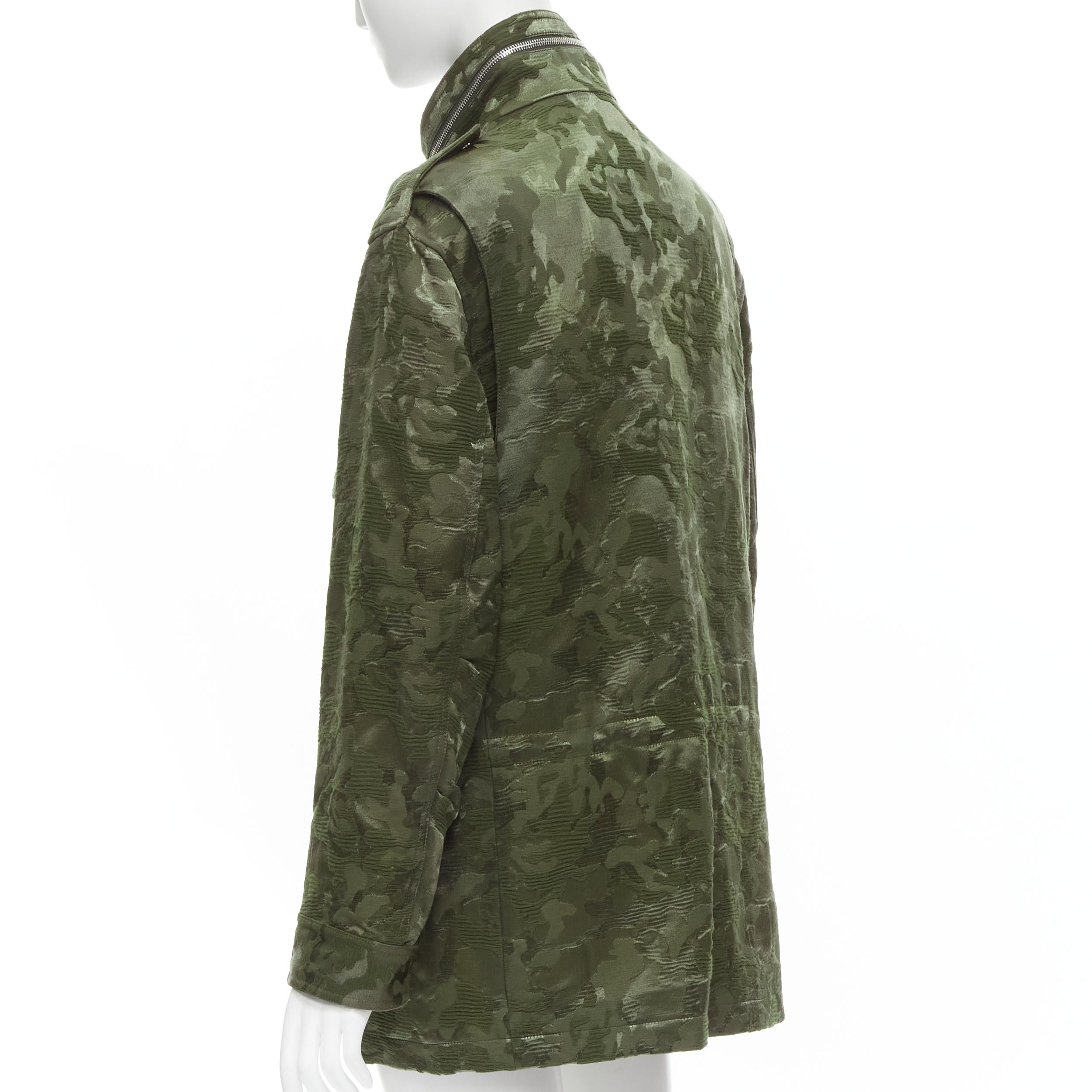 new ALEXANDER WANG Army green camouflage jacquard military coat XS In New Condition For Sale In Hong Kong, NT
