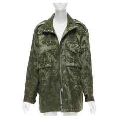 new ALEXANDER WANG Army green camouflage jacquard military coat XS