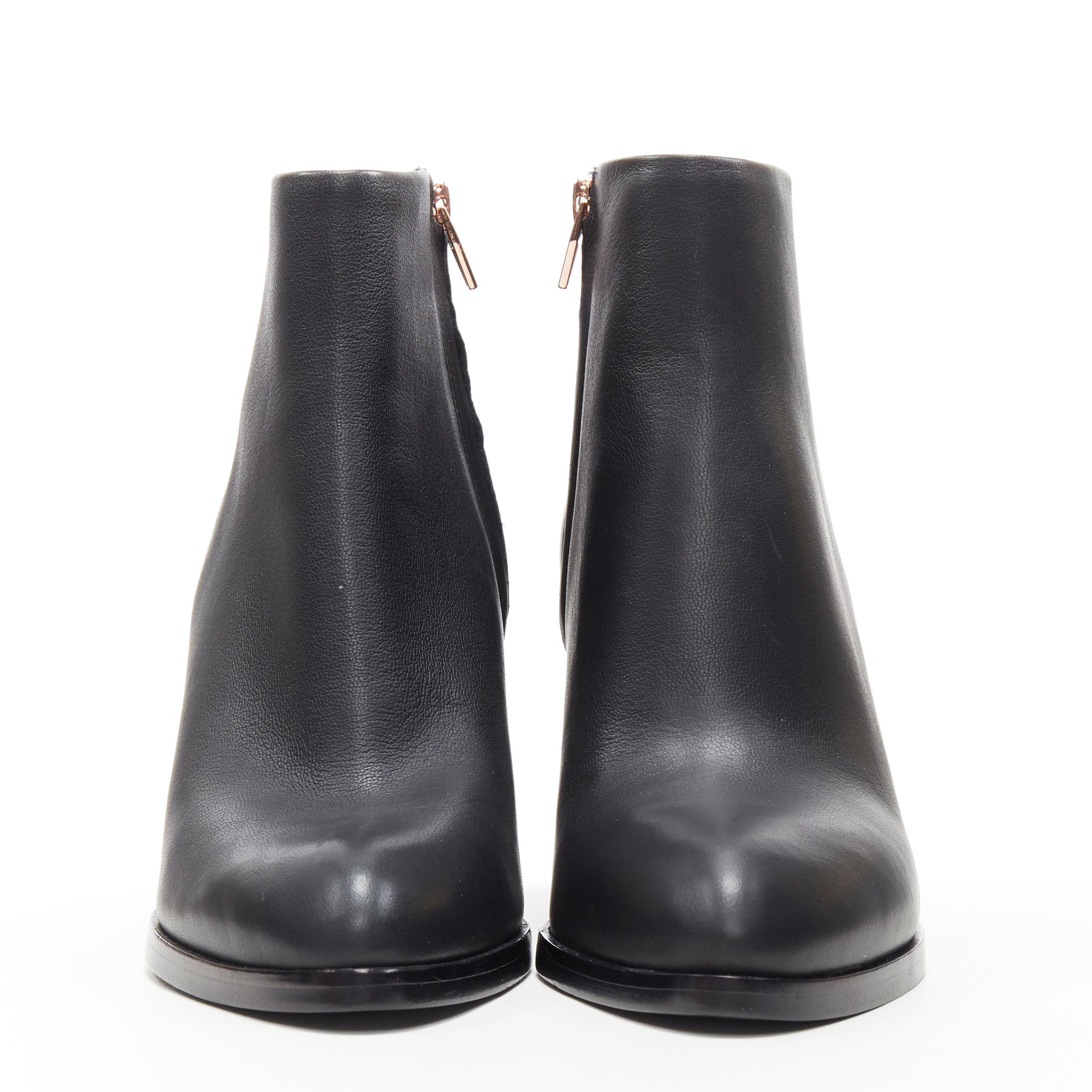 nuevo ALEXANDER WANG Botín Gabi negro de piel cobriza recortado EU40 Negro