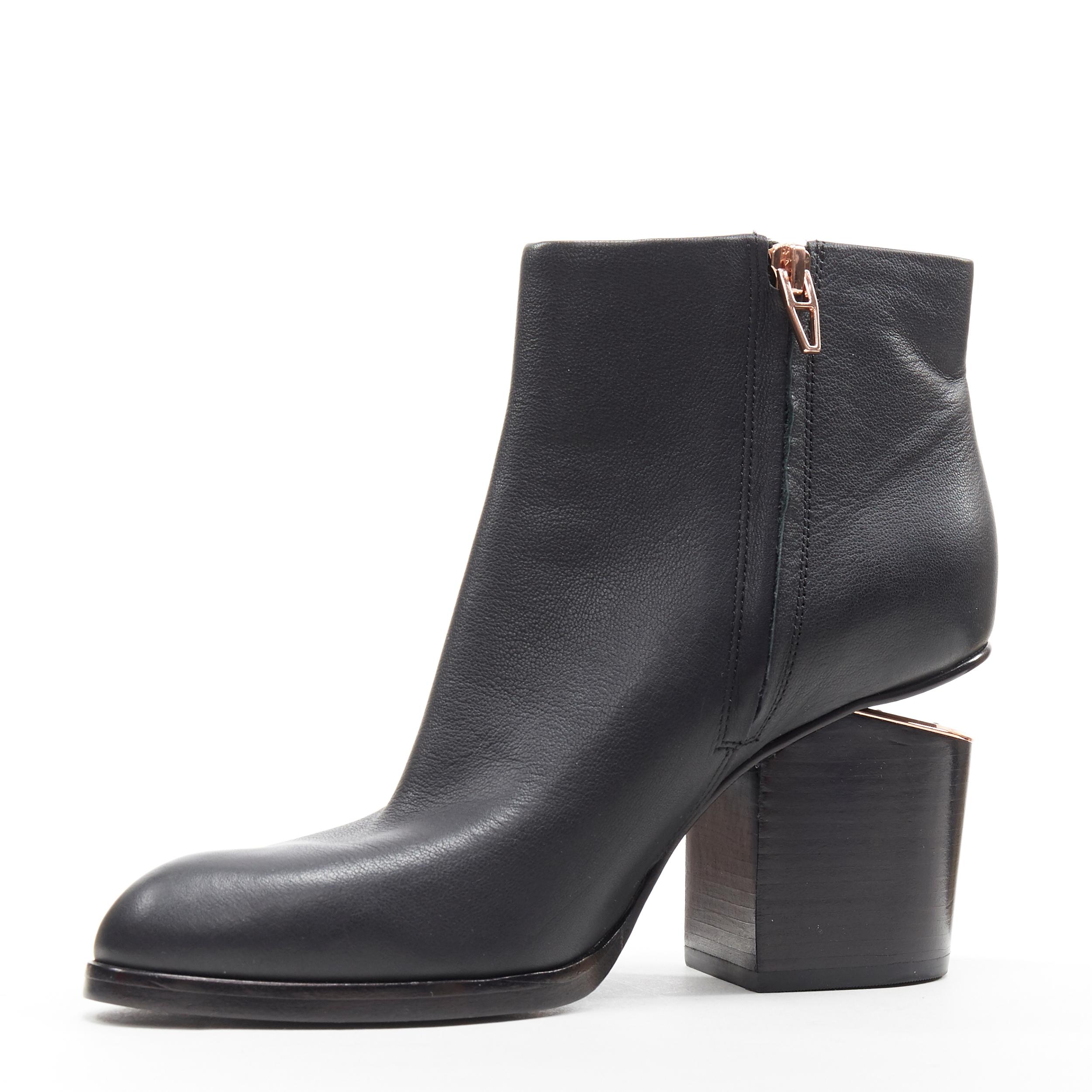 nuevo ALEXANDER WANG Botín Gabi negro de piel cobriza recortado EU40 en Nuevo Estado en Hong Kong, NT